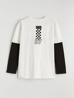 Bisiklet Yaka Bask?l? Erkek ?ocuk Ti??rt