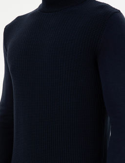 Erkek Slim Fit Yar_m Bal_k__ Yaka Lacivert Kazak - U.s. polo assn фото 7