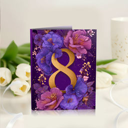 Цена за 2 шт Мини-открытка "8 (фиолетовая)"