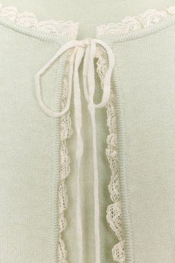 CHAQUETA PUNTO LAZO PUNTILLA / Verde pastel - Zara фото 10