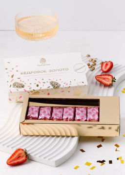? Москва ? Мягкий грильяж ?Кедровое золото с клубникой и шампанским?, 85 г - Сибирский кедр фото 2