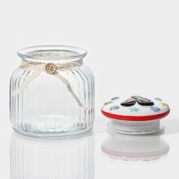 Банка для сыпучих продуктов Доляна Пляж, 600 мл, 1112.5 см, с керамической крышкой, стекло, прозрачная  фото 3