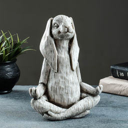 Фигура - подставка для мелочей «Заяц с лотосом», 20×16×43 см, античный