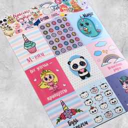 Наклейки детские бумажные «Для девочек», 11×15.5 см, 5 листов