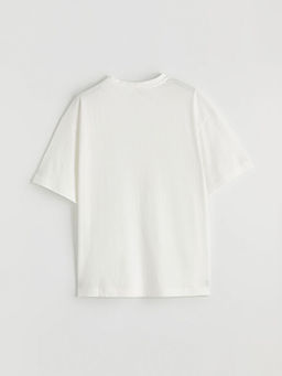 Bisiklet Yaka Bask?l? K?z ?ocuk Ti??rt