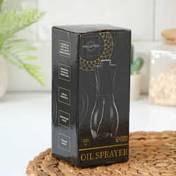 Распылитель для масла и уксуса Magistro Black Steel, 200 мл, стекло, прозрачный