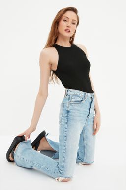 Siyah Fitilli Bluz TWOSS21BZ0090