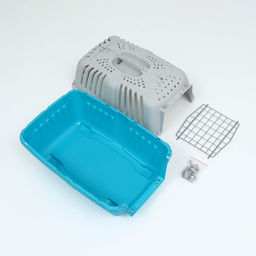 Переноска для животных пластиковая 47 х 30 х 35 см, вес до 9 кг, синяя - Пижон фото 13