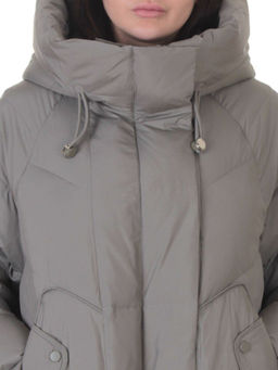 A621 GRAY/GREEN Пальто зимнее женское (200 гр. холлофайбер)