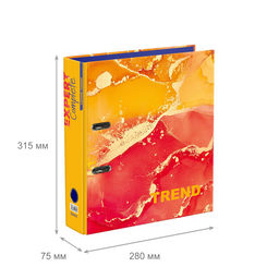 Expert Complete Регистратор ламинир. Marbling 75 мм 10 шт. Trend A4 арочный механ. глянцевый оранжевый EC751703