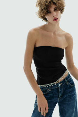 JEWEL STRAPLESS TOP - Zara фото 11