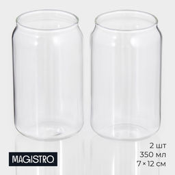 Стаканы Magistro «Брук», 350 мл, 7×12 см, набор 2 шт., стекло, прозрачные