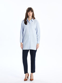 D?z Uzun Kollu Oversize Kad?n G?mlek Tunik