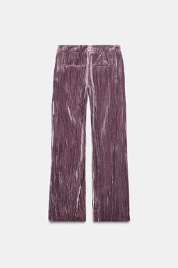 WIDE-LEG VELVET TROUSERS - Zara фото 9