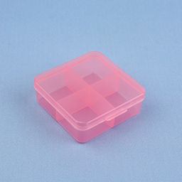 Цена за 3 шт. Таблетница, 6,5 × 6,5 × 2,5 см, 4 секции, цвет розовый