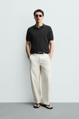 POLO PUNTO REGULAR FIT ALGOD?N - LINO / Gris oscuro