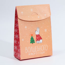 Коробка подарочная новогодняя складная «Зверята», 15 х 7 х 22 см, Новый год