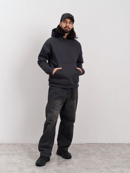 Толстовка мужская с капюшоном "Вasic" темно-серый