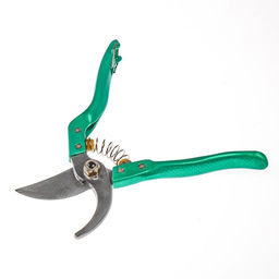 Секатор плоскостной, 8" (20 см), металлические ручки, с дополнительной пружиной, Greengo