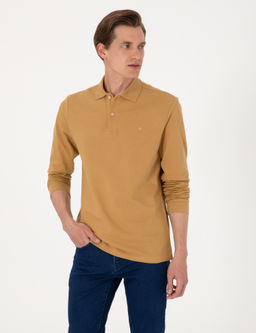 Camel Slim Fit K_vr_lmaz Polo Yaka Basic Pike Sweatshirt