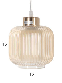 Светильник подвесной ЭкономСвет 10298/1GD, 1×40 Вт, E27, 15×15×18-80 см, золотой, янтарный