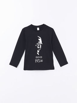 Bisiklet Yaka Atat?rk Bask?l? Erkek Bebek Ti??rt