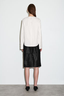 CURVED-HEM COTTON BLOUSE - H&m фото 4
