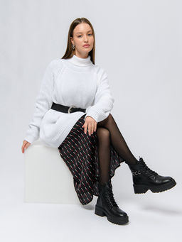 Джемпер белого цвета с высоким горлом - 1001dress фото 6