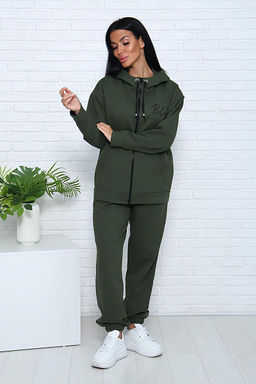 Костюм с брюками, футер с лайкрой 2-х нитка (00907, хаки)