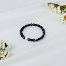 Браслет из черного Турмалина (Шерл) со вставкой 16 см