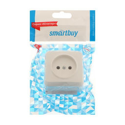 Цена за 2 шт. Розетка Smartbuy «Юпитер», 10 А, открытая, одноместная, без заземления, белая