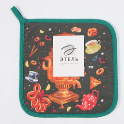 Прихватка Этель Самовар 19х19 см, 100% хл, ватин 250 г/м2  фото 4