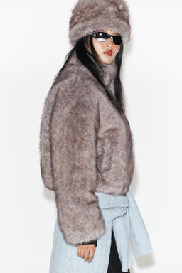 SHORT COAT WITH FAUX FUR HOOD HEIQ XREFLEX TECHNOLOGY SKI COLLECTION - Zara фото 6