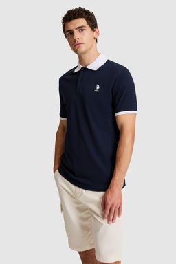 Erkek Lacivert Regular Fit Polo Yaka Basic TiЕГrt - U.s. polo assn фото 3