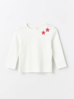 Bisiklet Yaka Uzun Kollu Nak??l? K?z Bebek Ti??rt