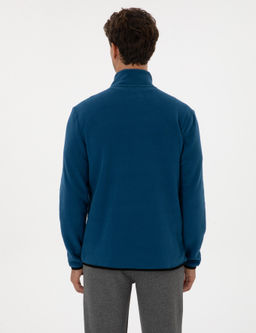 A__k Lacivert Regular Fit Yar_m Fermuarl_ Polar Sweatshirt