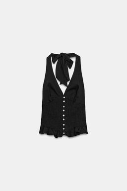 TOP HALTER BOTONES / Negro - Zara фото 5