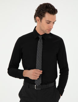 Siyah Slim Fit Pamuklu Klasik G_mlek - Cacharel фото 3