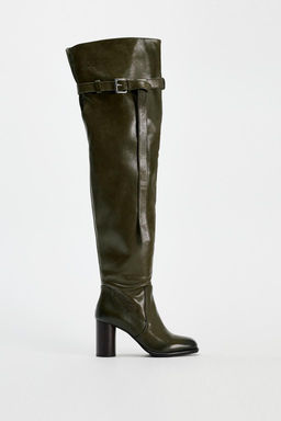 LEATHER HIGH-HEEL BOOTS - Zara фото 2