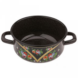 "Красава" Кастрюля эмалированная 1,45л, форма цилиндрическая, металлическая крышка (Россия)