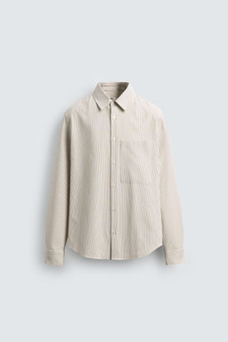STRIPED TEXTURED OXFORD SHIRT - Zara фото 7
