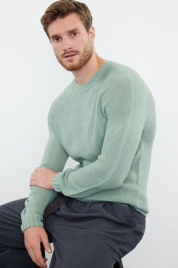 TRENDYOL MAN Kiremit Slim Fit Dar Kesim Bisiklet Yaka Reglan Kol Basic Triko Kazak TMNAW25KZ00000 - Trendyolmilla фото 10