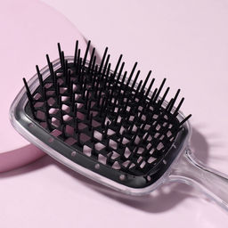 Расчёска массажная, широкая, вентилируемая, 20.5(±1) × 8.5 см, прозрачная