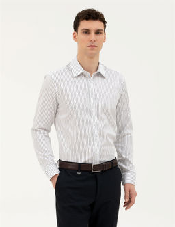 Lacivert Slim Fit Uzun Kollu G_mlek