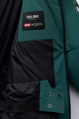 DOWN AND FEATHER PUFFER JACKET WITH REMOVABLE HOODIE, WATER-RESISTANT AND WINDPROOF COLOUR BLOCK RECCO® SYSTEM SKI COLLECTION - Zara фото 10