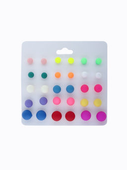 Серьги пусеты QF «Рэйчел», 15 пар, бусины d=6-10 мм, цвет МИКС