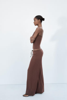 TEXTURED STRAIGHT LEG TROUSERS - Zara фото 3