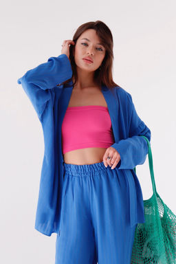 9513 Костюм из кимоно и брюк-палаццо в цвете электрик - Martichelli фото 25