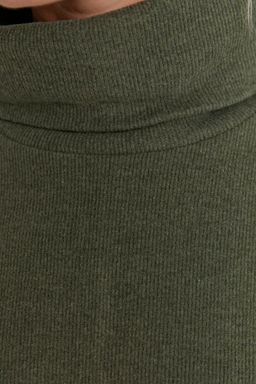 Haki Bal?kc? Yaka Shift/Duz Mini Selanik Uzun Kollu Orme Elbise TWOAW20EL1110