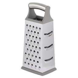 51174 WERNER Тёрка четырёхсторонняя FRESCO, 25 см, с противоскользящим основанием. Цвет: серый. Материал: нержавеющая сталь, пластик, термопластичная резина.